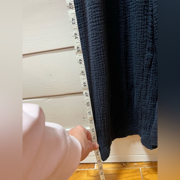 Simons Vision Navy Crinkled Cotton Jumpsuit - Size L - Picture 12 of 12